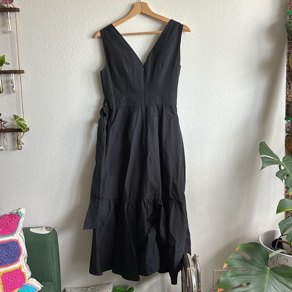 Rebecca Taylor Sleeveless Taffeta Black Tulip Ruffle Dress Size 4 - Picture 8 of 11